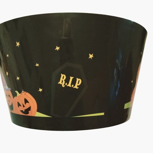 Halloween Candy Bowl Trick Or Treat Witch Pumpkins RIP Black Plastic - Picture 3 of 7